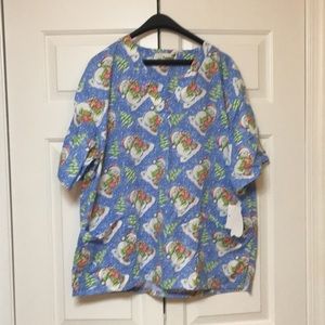 Snowman scrub top